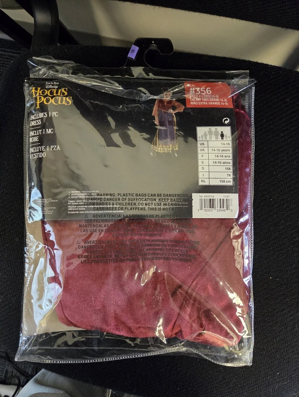 Mary Sanderson Costume from Hocus Pocus--Girls Size XL(14-16)-NWT-Halloween Fun